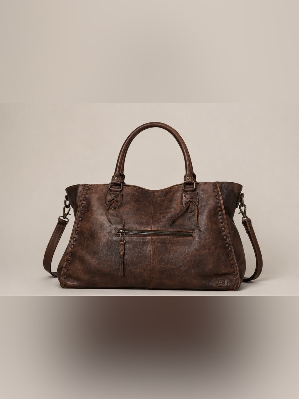 Bed Stu Tote Bag Distressed Dark Brown Leather Weekender Perfect Condition # 2 - Picture 4 of 16